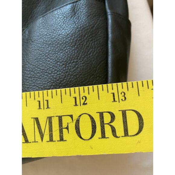 Great American Leather Works Purse Double Top Zip Black SHOULDER Silver Stud - Picture 3 of 10